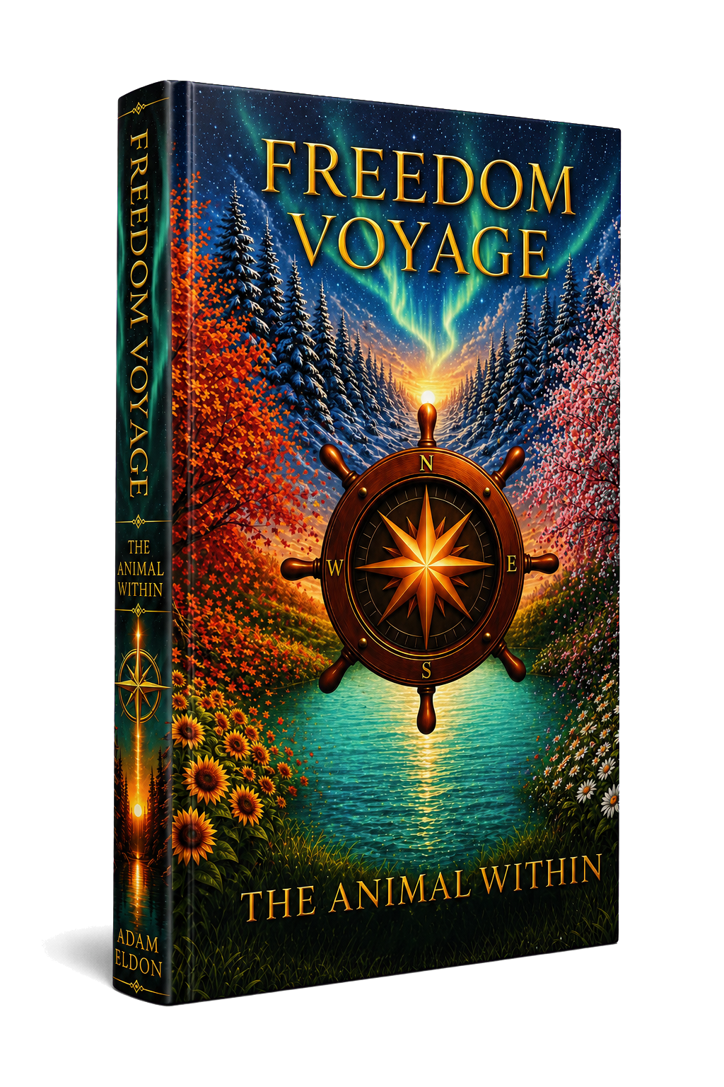 Freedom Voyage: The Animal Within hardcover book with its illustrated spine